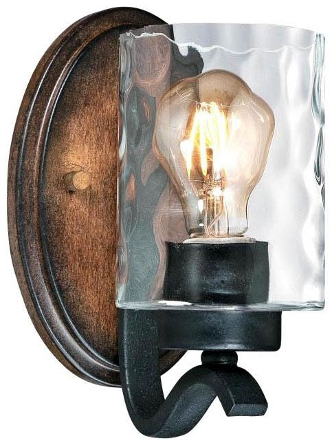 Westinghouse 1-light wall sconce, barnwood, with clear glass