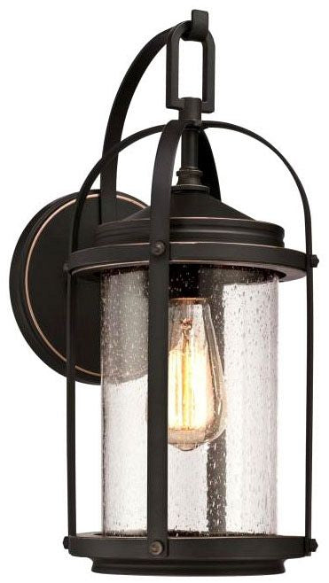 Westinghouse 1-light wall sconce, oil rubbed bronze, with clear seeded glass