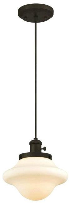 Westinghouse 1-light mini pendant light, oil rubbed bronze, with opal glass