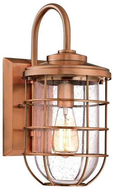 Westinghouse 1-light wall sconce, washed copper, with seeded glass