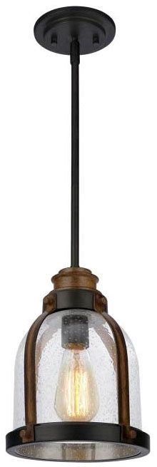 Westinghouse 1-light pendant light, barnwood, with clear glass