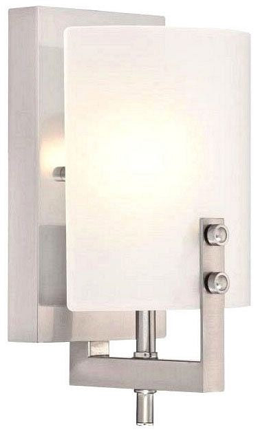 Westinghouse 1-light wall sconce, brushed nickel, with frosted glass