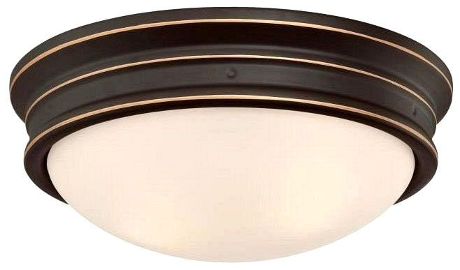 Westinghouse 2-light flush mount ceiling light, oil rubbed bronze, with frosted glass