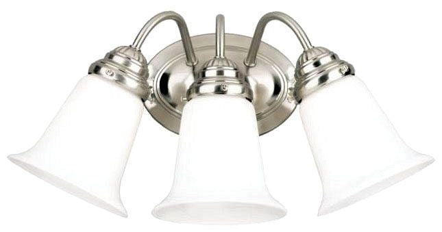 Westinghouse 3-light wall sconce, white, with white opal glass