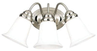 Westinghouse 3-light wall sconce, white, with white opal glass