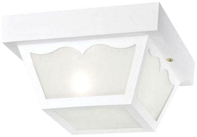 Westinghouse 1-light flush mount ceiling light, white, with frosted glass