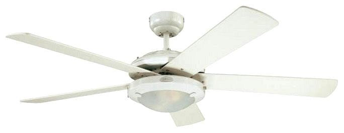 Westinghouse 52-inch LED ceiling fan, white, with frosted glass