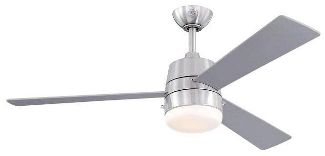 Westinghouse 52-inch ceiling fan, brushed nickel, with opal glass