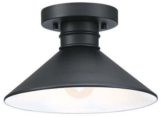 Westinghouse 1-light semi-flush mount light, textured black