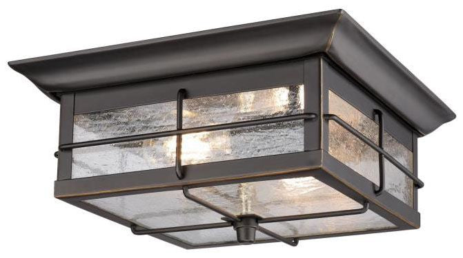 Westinghouse 2-light flush mount ceiling light, oil rubbed bronze, with clear glass