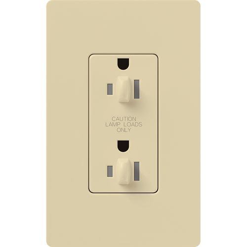 Lutron Claro 15 A tamper-resistant duplex receptacle in Ivory