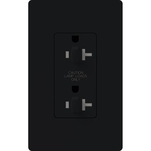 Lutron Claro 20 A tamper-resistant duplex receptacle in Black