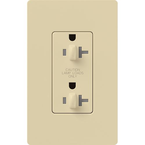 Lutron Claro 20 A tamper-resistant duplex receptacle in Ivory