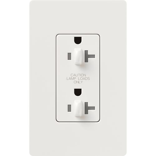 Lutron Claro 20 A tamper-resistant duplex receptacle in White