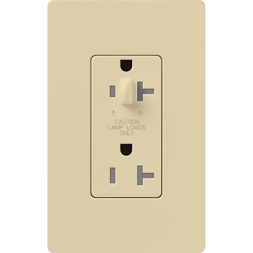 Lutron Claro 20 A tamper-resistant duplex receptacle in Ivory