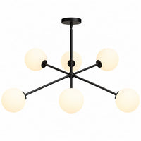 Alora Mood Cassia CH549640AGOP 40-Inch 6-Light Chandelier in Aged Gold Finish with Matte Opal Glass Globes