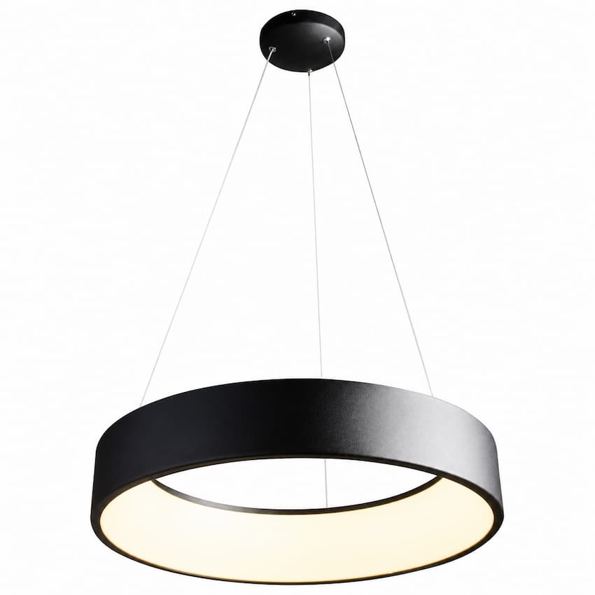 Nuvo Orbit 62-1458 24-inch LED pendant with black finish and contemporary round ring design