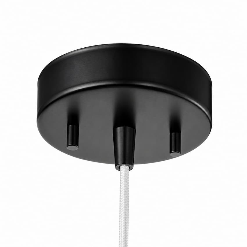 Nuvo 62-2072 Corrine dimmable LED pendant featuring a 14-inch round shade, matte black finish and white acrylic diffuser