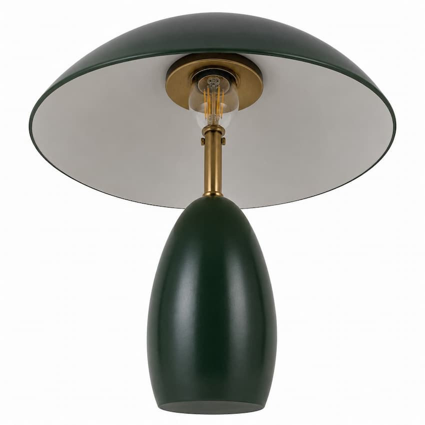 Alora Mood TL437012PGN Poppy Modern LED Table Lamp in Pine Green with Steel Shade, 3-Step Touch Dimming and Downward Illumination