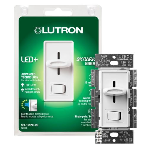 Lutron Skylark LED+ dimmer switch in White