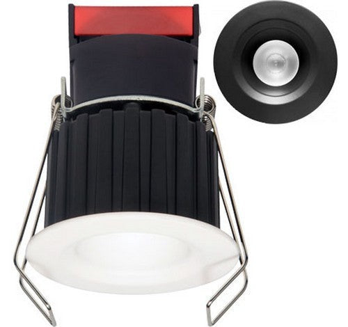 ELCO Lighting E1L02FSDBB 1 Inch Round Recessed Oak Reflector Downlight Sunset Dimming 38 Degree 450 lm All Black