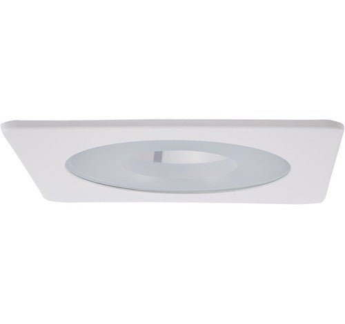 ELCO Lighting EL2415W 4" Low Voltage Adjustable Square Shwr Trm with Frstd Pnhole