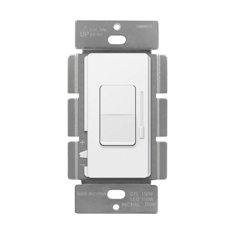 Enerlites LED Decorator Slide With Switch Dimmer Single Pole/3-Way White 51300-W