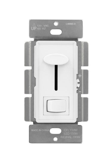Enerlites LED/CFL Slide Dimmer/Switch Single Pole/3-Way White 59302-W