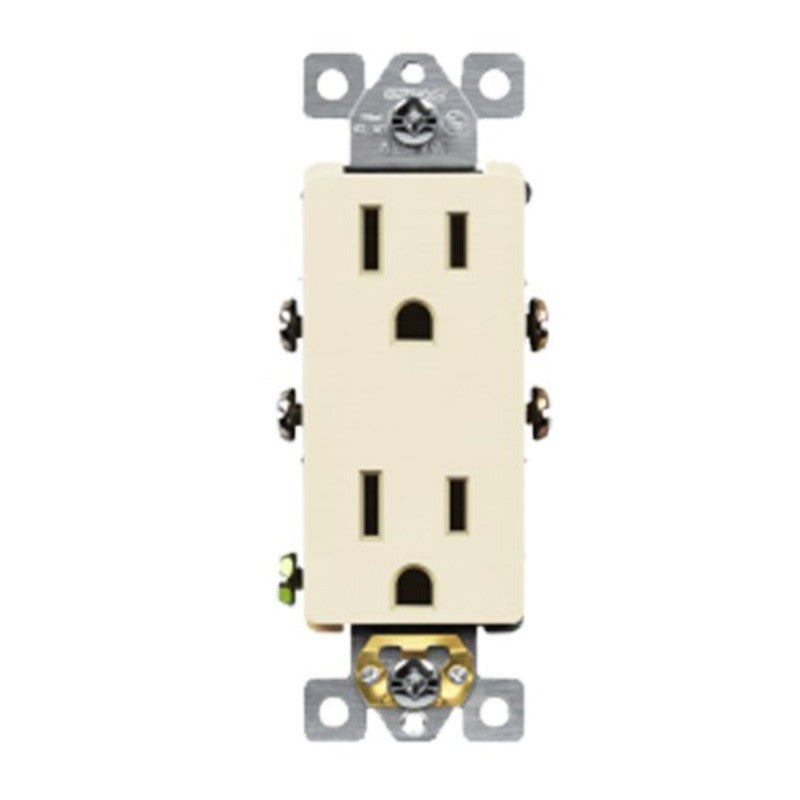 Enerlites Resi Decorator Receptacle Self-Grd 15A 125V 5-15R Light Almond 61501-LA