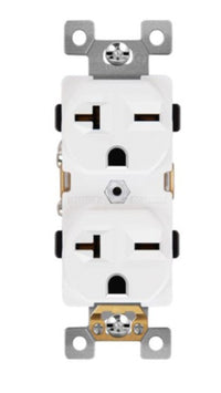 Enerlites Ind Duplex Receptacle 20A 250V 6-20R White 62081-W