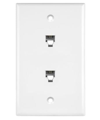 Enerlites Tel 1-Gang Wall Plate 2 Rj11 6-Pos 4-Cond Ivory 6651-I