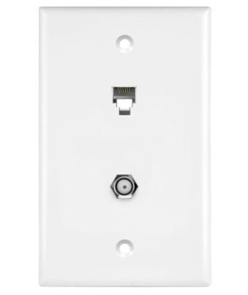 Enerlites 1-Gang Wall Plate F-Type Con And Rj11 6-Pos 6-Cond Ivory 6661-I