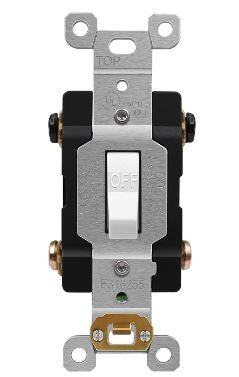 Enerlites Comm Dbl Pole Toggle Switch 20Amp 240VAC White 82200-W