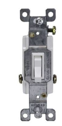 Enerlites Resi Toggle Switch Lighted 3-Way 15A 120/277V White 83150L-W