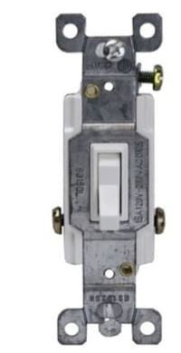 Enerlites Comm Toggle Switch 3-Way 20A 120/277V White 83200-W