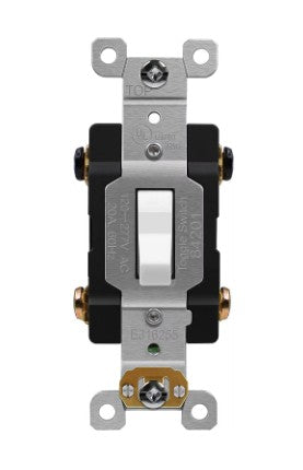 Enerlites Comm Hd Toggle Switch 4W 20A 120/277V White 84201-W