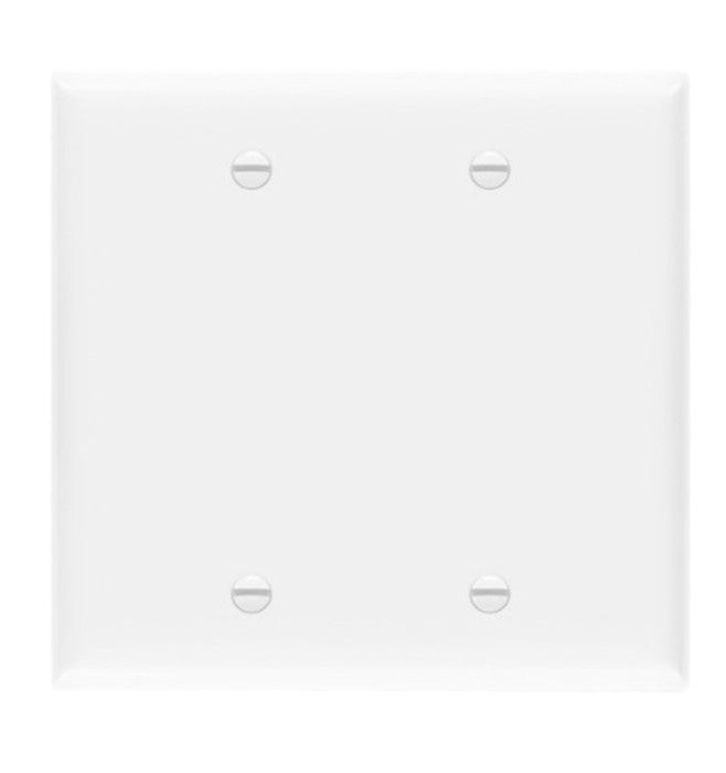Enerlites Standard 2-Gang Blank Wall Plate White 8802-W