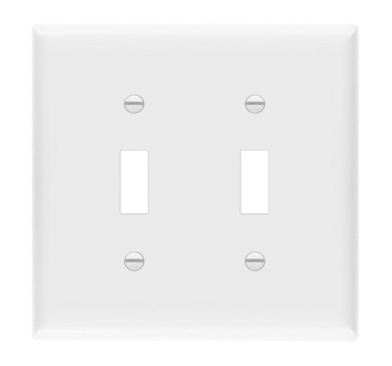 Enerlites Standard 2-Gang Toggle Wall Plate White 8812-W