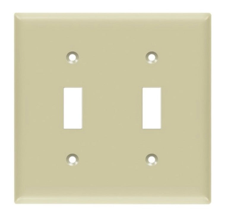 Enerlites Mid-Size 2-Gang Toggle Wall Plate Ivory 8812M-I