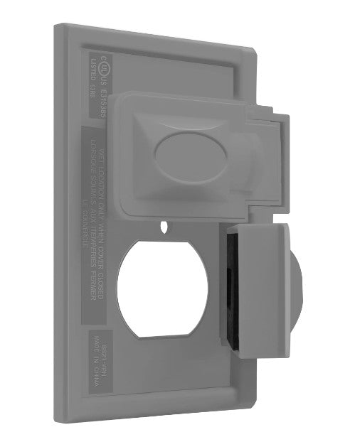 Enerlites Standard 1-Gang Horizontal Duplex Wall Plate Gy 8821-WPH-GY