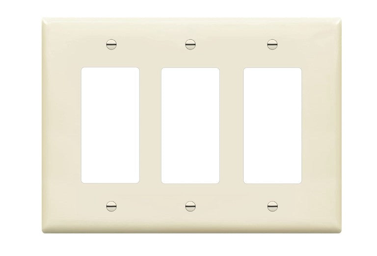 Enerlites Mid-Size 3-Gang Decorator/GFCI Wall Plate Light Almond 8833M-LA