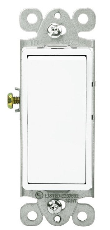 Enerlites Resi Decorator Switch Quiet 15A Single Pole 120-277V White 91150-W