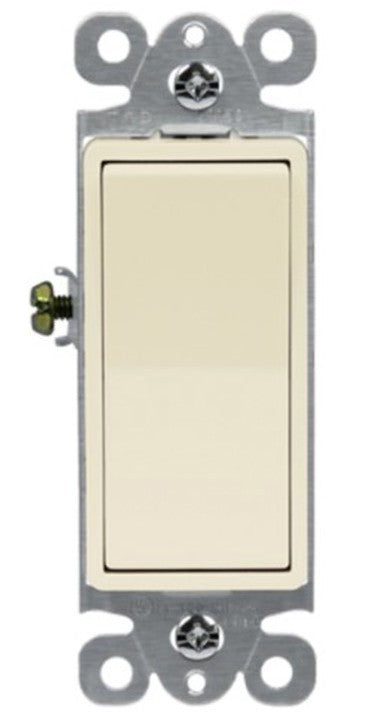 Enerlites Resi Decorator Switch Quiet 15A 3-Way 120-277V Light Almond 93150-LA