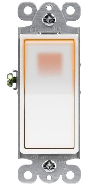 Enerlites Resi Decorator Switch Quiet Lighted 15A 3-Way 120-277V Light Almond 93160-LA