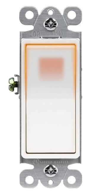 Enerlites Resi Decorator Switch Quiet Lighted 15A 3-Way 120-277V White 93160-W