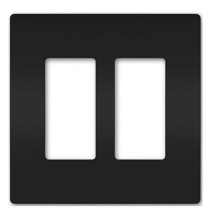 Enerlites Standard Snap In Screwless 2-Gang Decorator/GFCI Wall Plate Black SI8832-BK