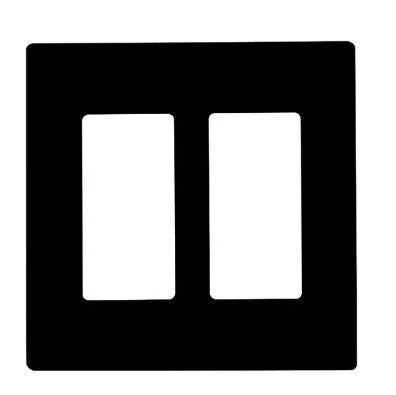 Enerlites Mid-Size Snap In Screwless 2-Gang Decorator/GFCI Wall Plate Black SI8832M-BK