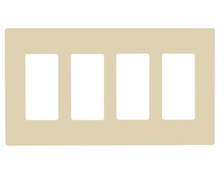 Enerlites Standard Snap In Screwless 4-Gang Decorator/GFCI Wall Plate Ivory SI8834-I