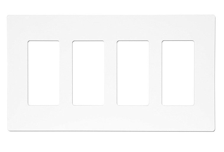 Enerlites Standard Snap In Screwless 4-Gang Decorator/GFCI Wall Plate White SI8834-W