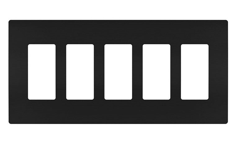 Enerlites Standard Snap In Screwless 5-Gang Decorator/GFCI Wall Plate Black SI8835-BK